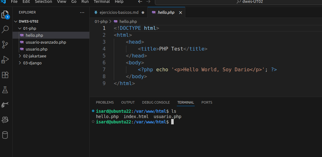 Ejercicio PHP básico